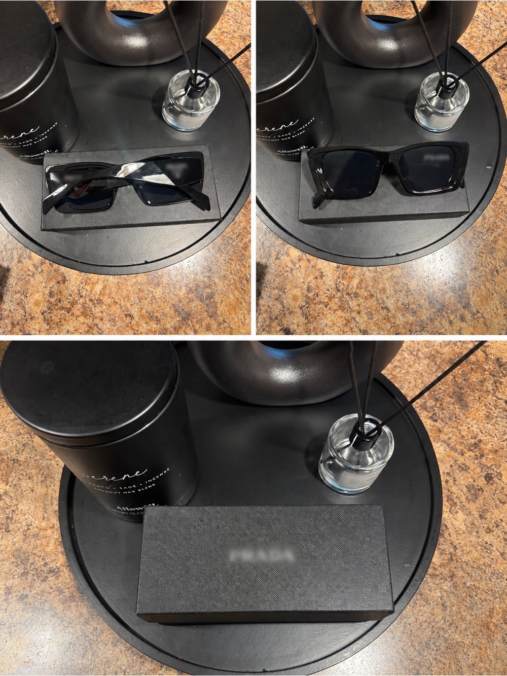 Designer Black Square Frame Sunglasses - Sleek Solid Black